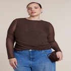 Mesh Draped Waist Top image number 0