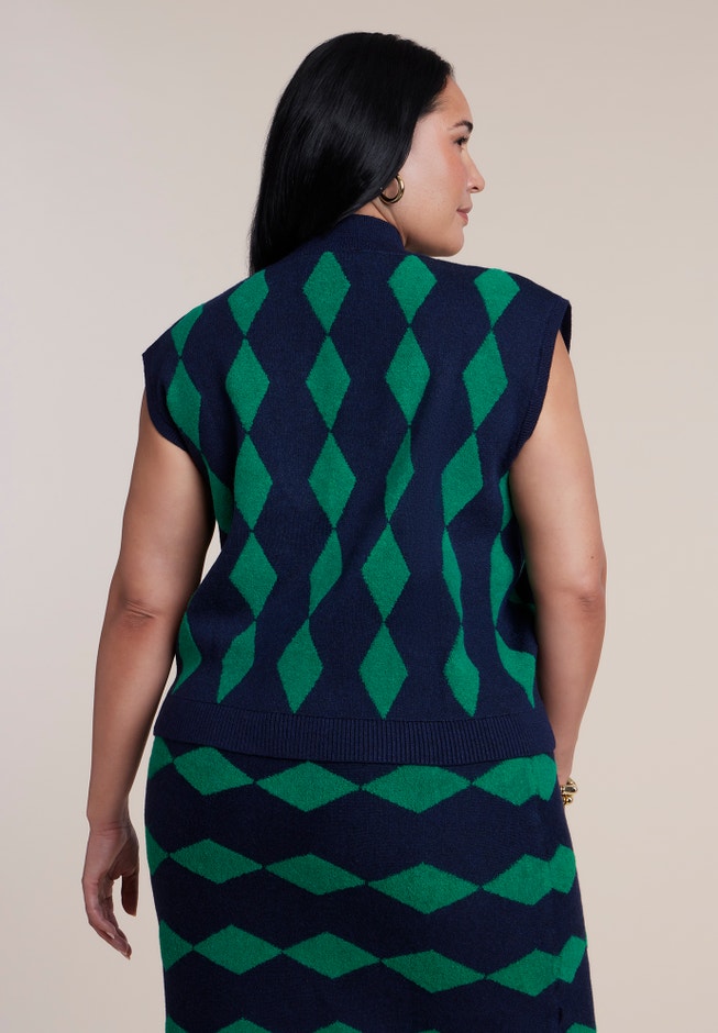 Intarsia Sweater Vest image number 1