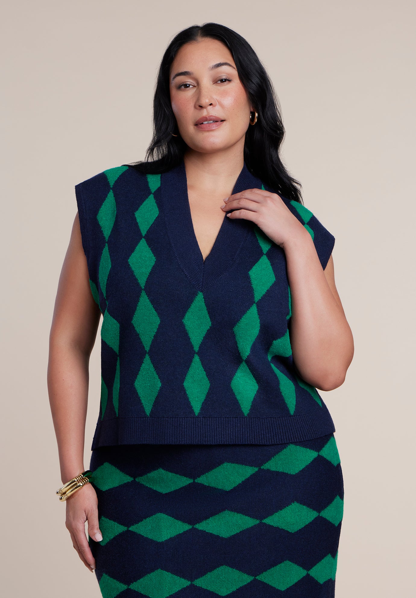 Intarsia Sweater Vest image number 0