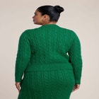 Contrast Zipper Cable Knit Cardigan image number 1