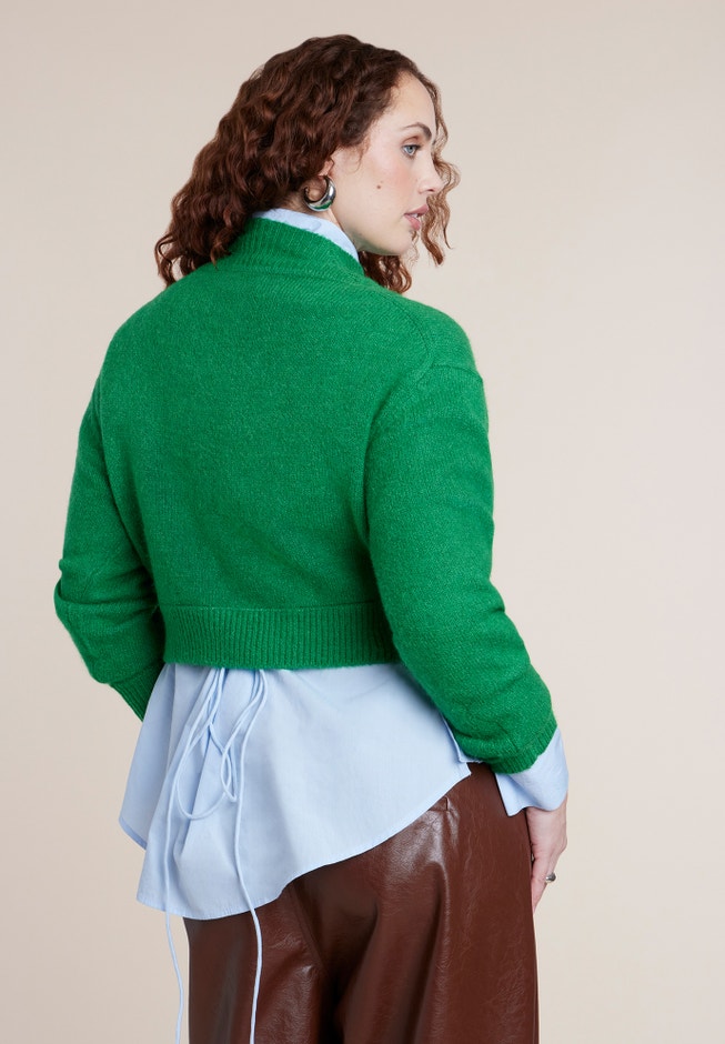 Tall V-Neck Cropped Sweater image number 1