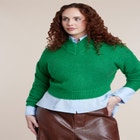 Tall V-Neck Cropped Sweater image number 0