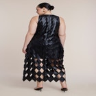 Diamond-Cut Faux Leather Maxi Dress image number 1
