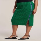 Cable Knit Zipper-Detail Midi Skirt image number 1