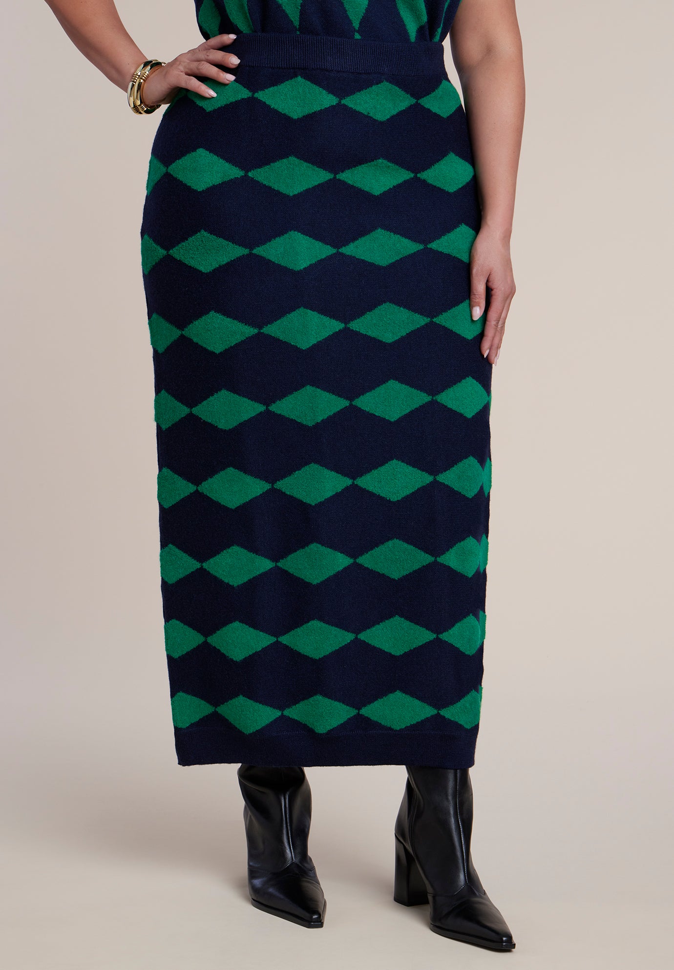 Intarsia Sweater Maxi Skirt image number 1