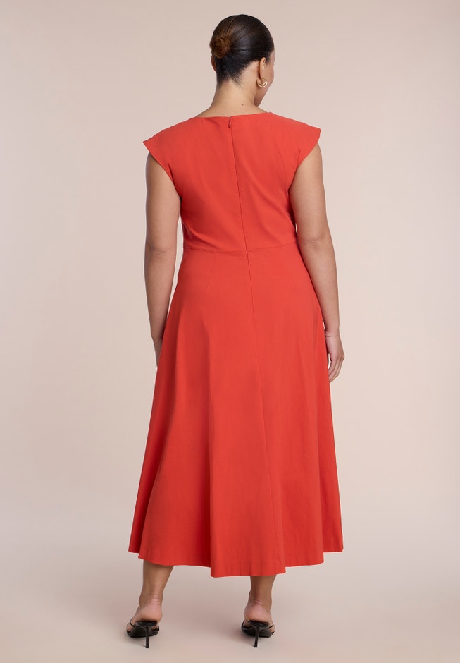 Pleated Button Detail Midi Dress image number 1