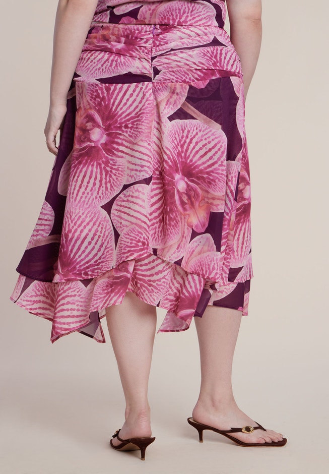 Asymmetric Shirred Midi Skirt image number 2