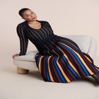 Pleated Knit Midi Dress image number 4
