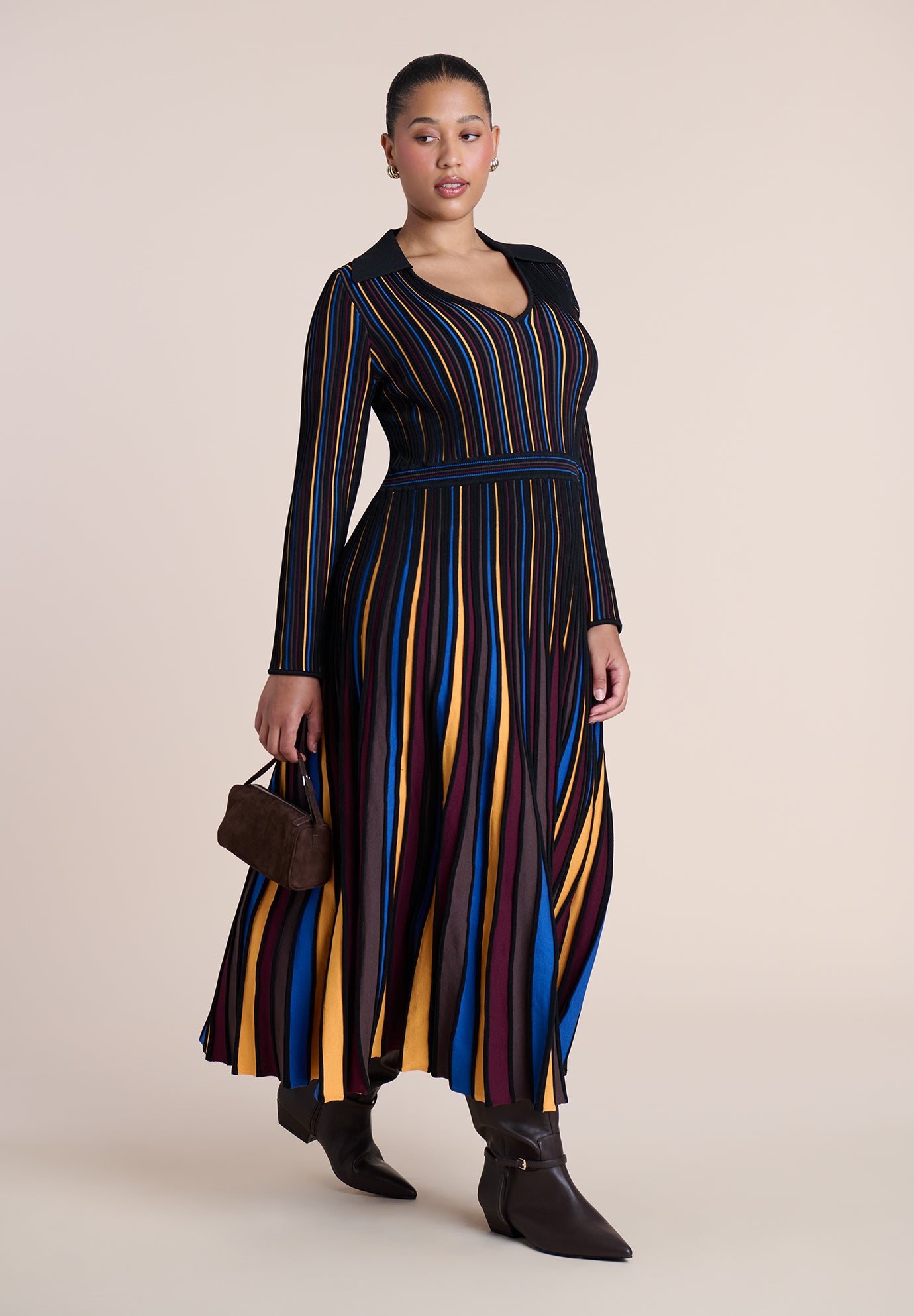 Pleated Knit Midi Dress image number 0