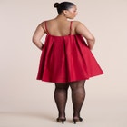 Cape Detail Taffeta Mini Dress image number 1