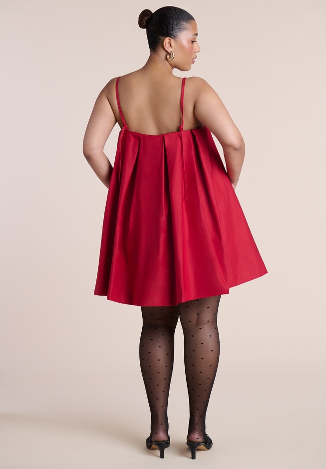 Cape Detail Taffeta Mini Dress image number 1