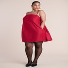 Cape Detail Taffeta Mini Dress image number 2