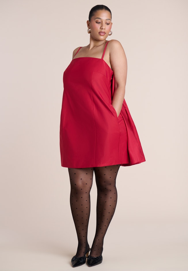 Cape Detail Taffeta Mini Dress image number 2