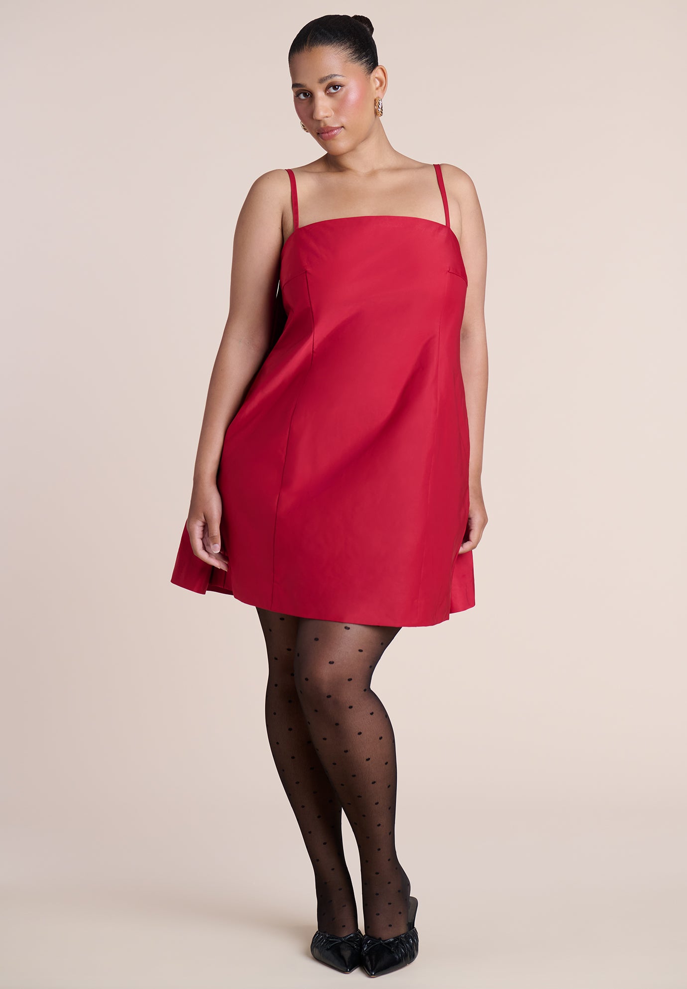 Cape Detail Taffeta Mini Dress image number 3