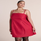 Cape Detail Taffeta Mini Dress image number 4
