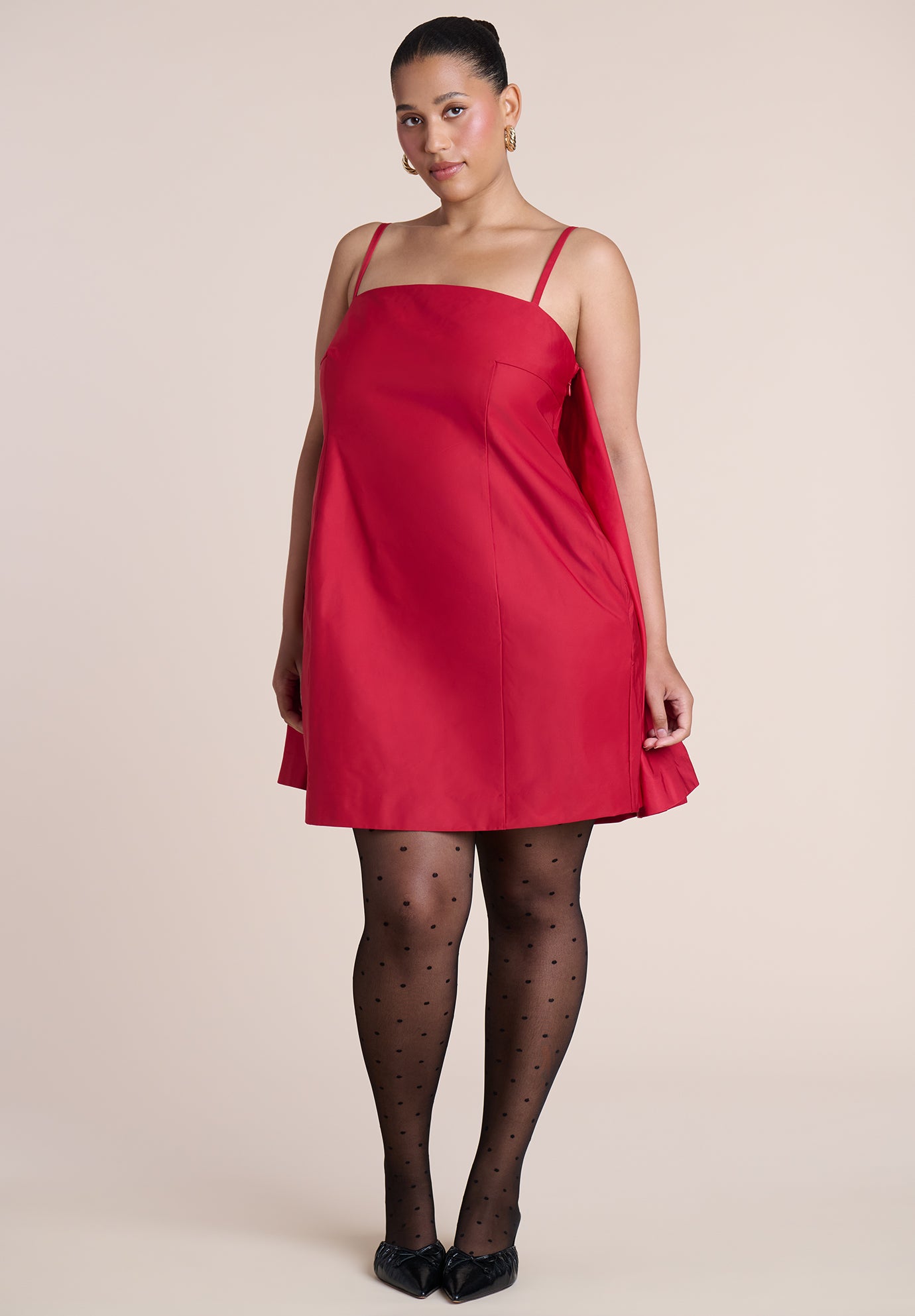 Cape Detail Taffeta Mini Dress image number 0