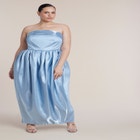 Liquid Satin Strapless Maxi Dress image number 0
