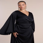 Flare Sleeve Satin Maxi Dress image number 2