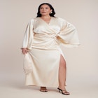 Flare Sleeve Satin Maxi Dress image number 2