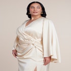 Flare Sleeve Satin Maxi Dress image number 3