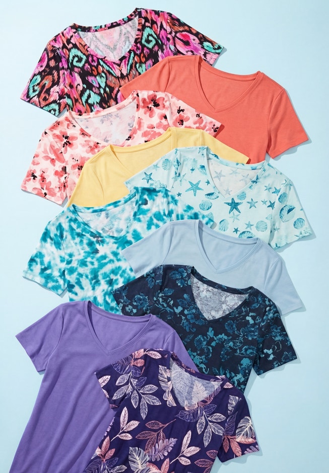 Plus Size Cotton Ultimate V-Neck Tee image number 2