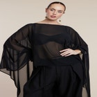 Sheer Dramatic Chiffon Cape image number null