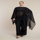 Sheer Dramatic Chiffon Cape image number null