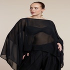 Sheer Dramatic Chiffon Cape image number null
