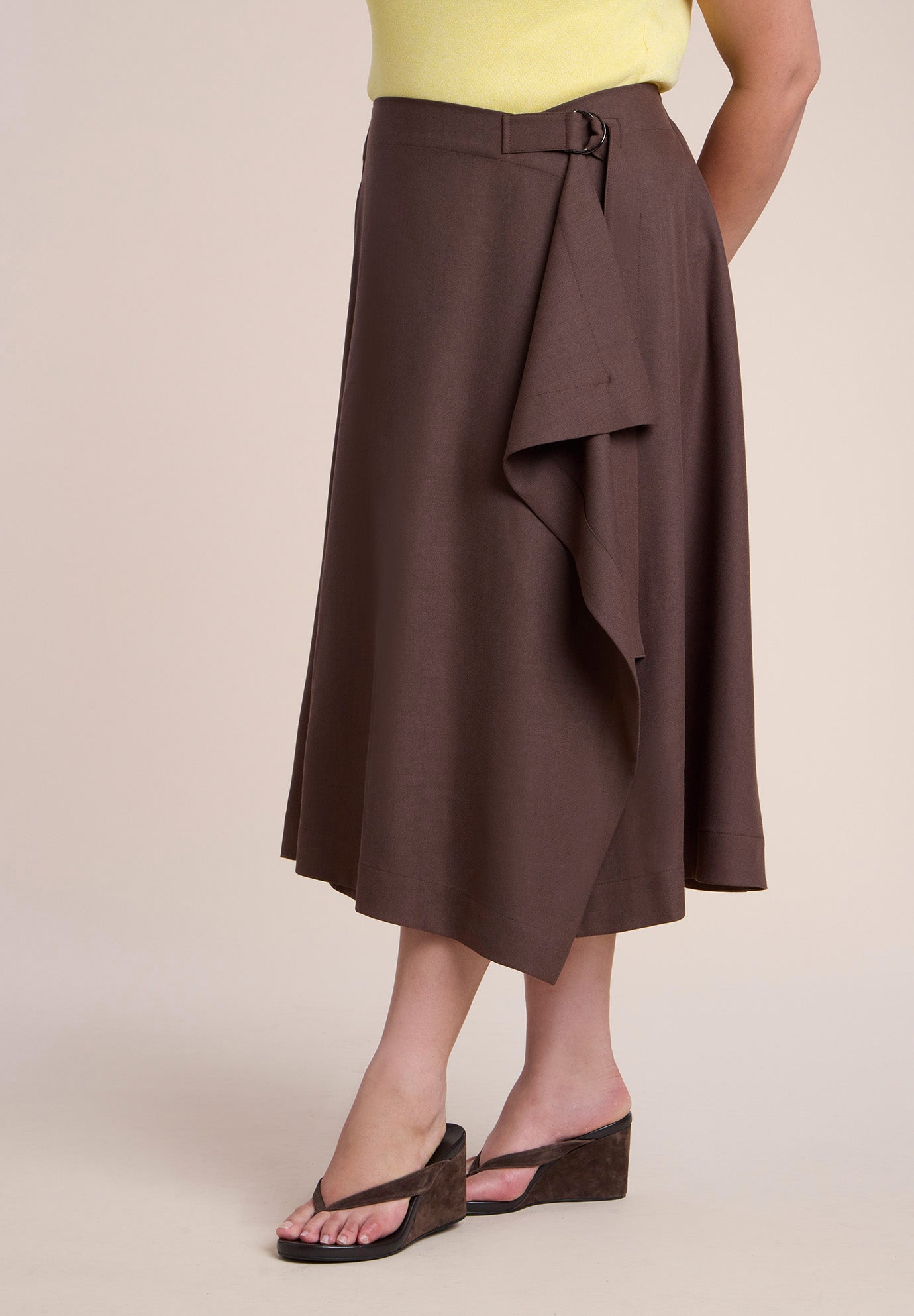 Adjustable Wrap Midi Skirt image number 1