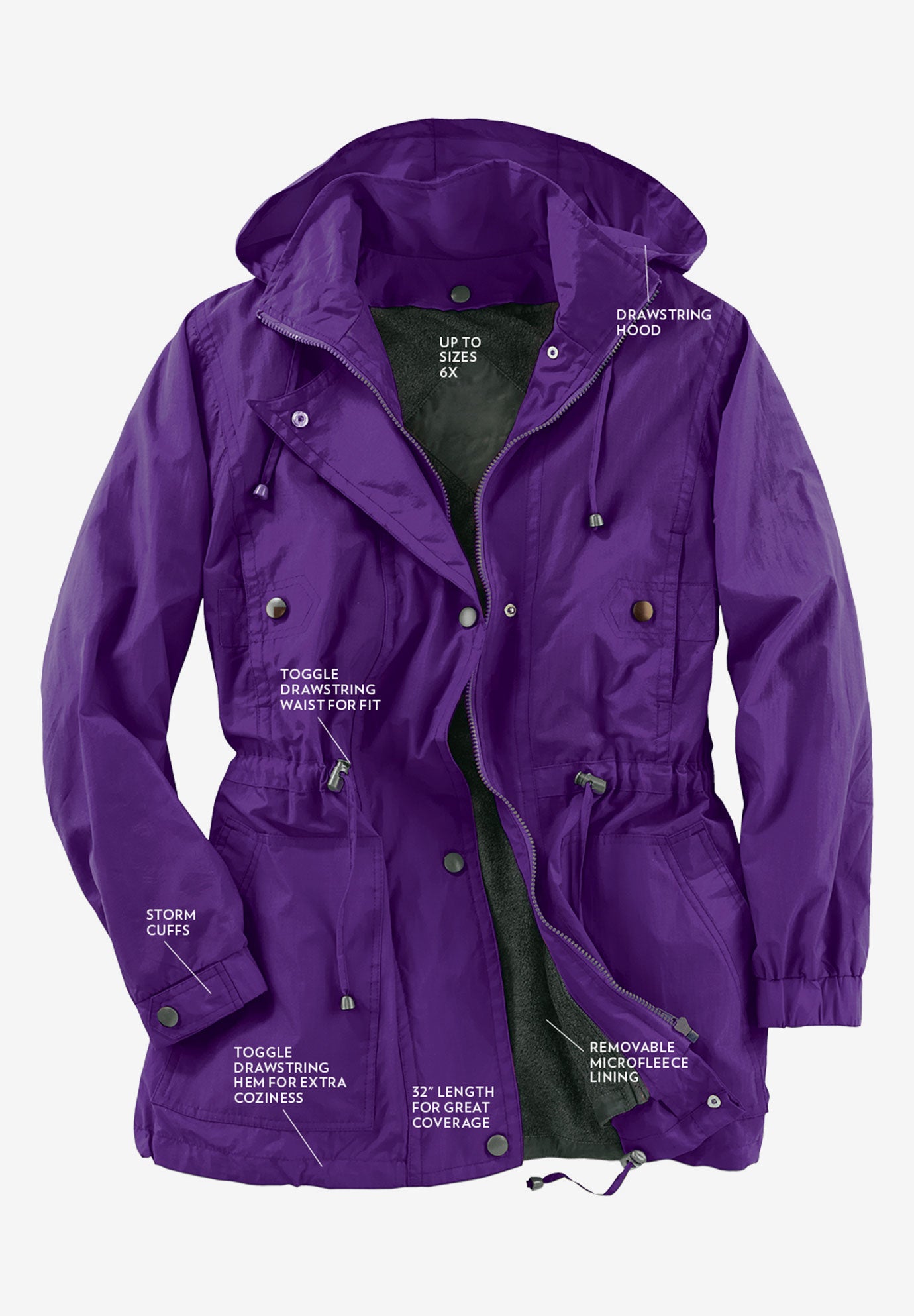 Fleece-Lined Taslon® Anorak image number 6