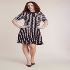 Wavy Stripe Sweater Mini Dress image number 0