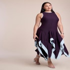 Contrast Satin Godet Maxi Dress image number 1