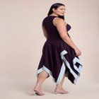 Contrast Satin Godet Maxi Dress image number 2