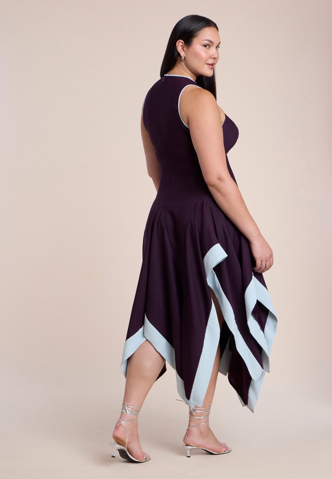 Contrast Satin Godet Maxi Dress image number 2