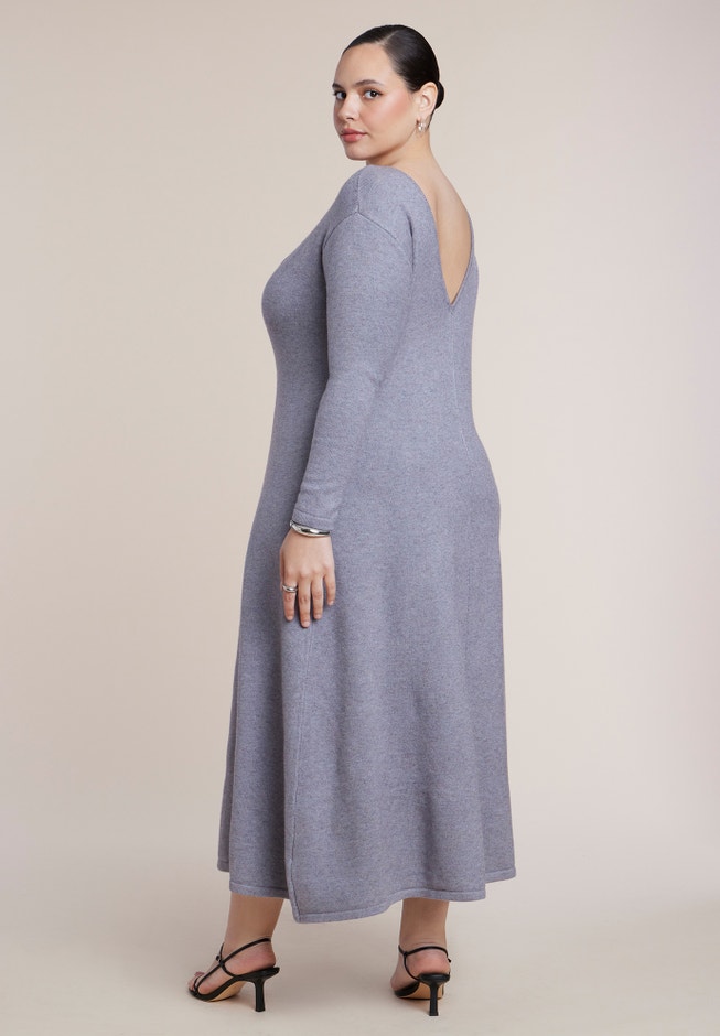 Pleat Detail Sweater Midi Dress image number 1