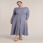 Pleat Detail Sweater Midi Dress image number 0