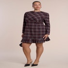 Pleated Plaid Mini Dress image number 1
