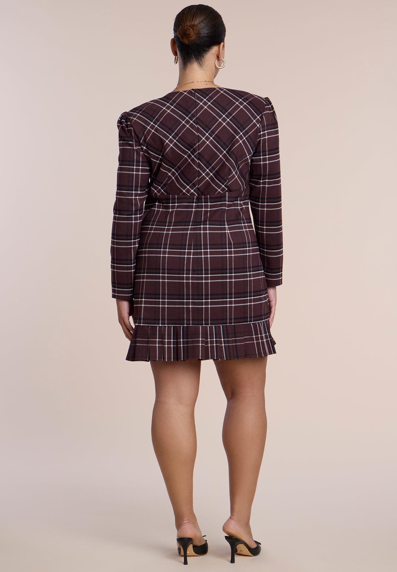 Pleated Plaid Mini Dress image number 2