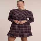 Pleated Plaid Mini Dress image number 3