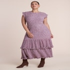 Frayed Ruffle Sweater Maxi Dress image number 1