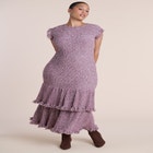 Frayed Ruffle Sweater Maxi Dress image number 0