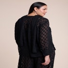 Sheer Polka Dot Blouse With Neck Tie image number 1