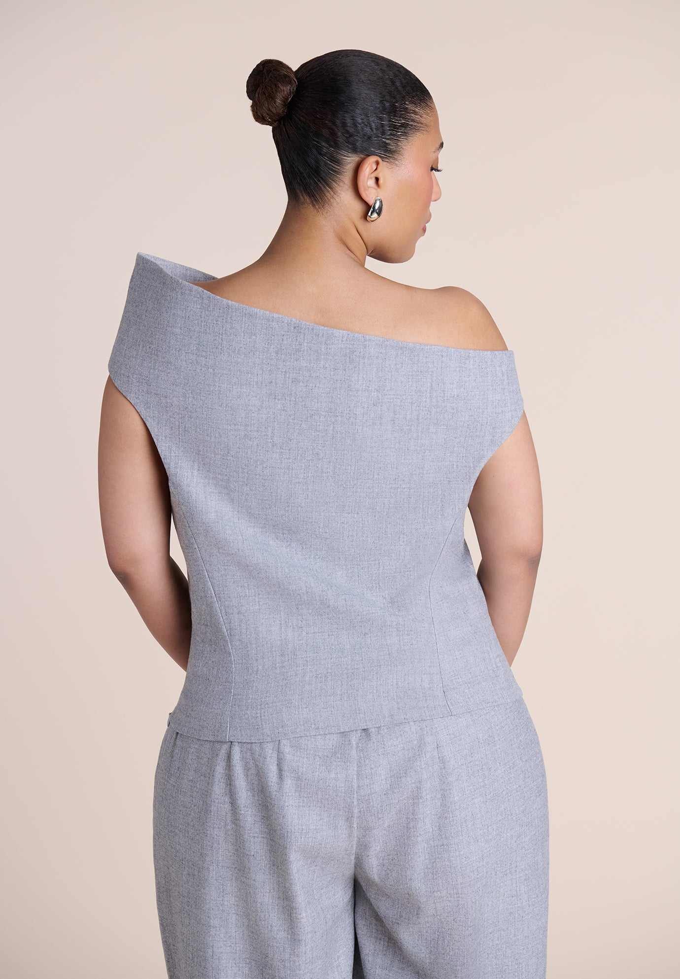Wide-Neck Suiting Top image number 1