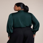 Button-Detail Satin Blouse image number 1