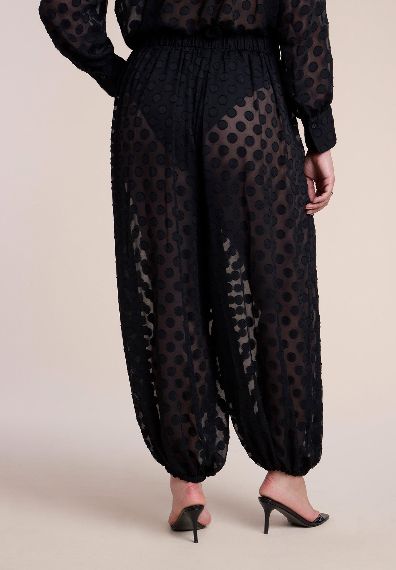 Sheer Polka Dot Balloon Pant image number 2