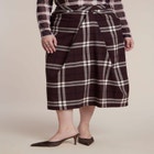 Draped Plaid Midi Skirt image number 1