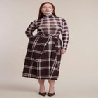 Draped Plaid Midi Skirt image number 0