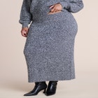 Marled Sweater Midi Skirt image number 1