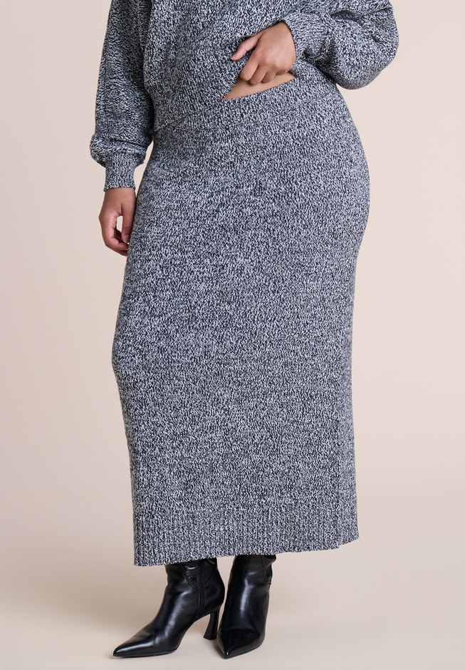 Marled Sweater Midi Skirt image number 1