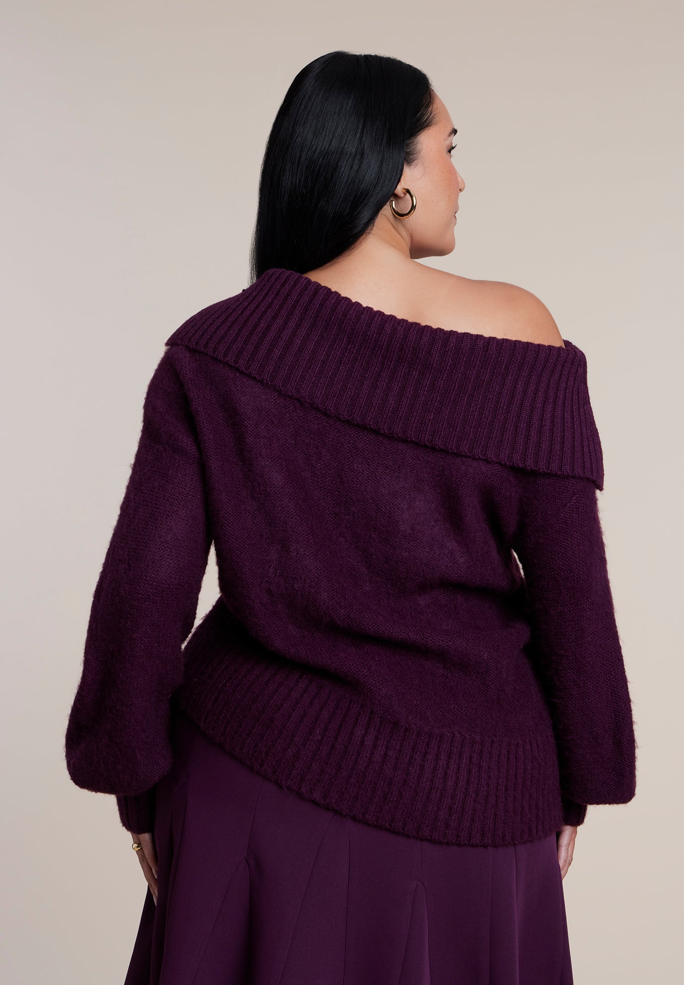 Off The Shoulder Oversized Sweater image number 1